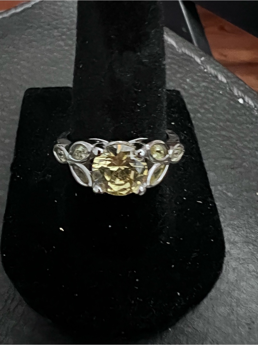Sterling Silver Citrine Created Gemstone Floral Ring - Women's Jewelry